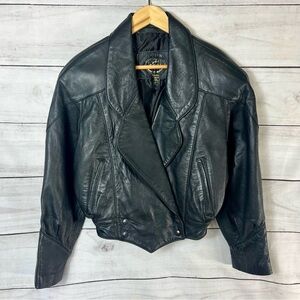 Vintage Revi Leather Motorcycle Jacket. Size S